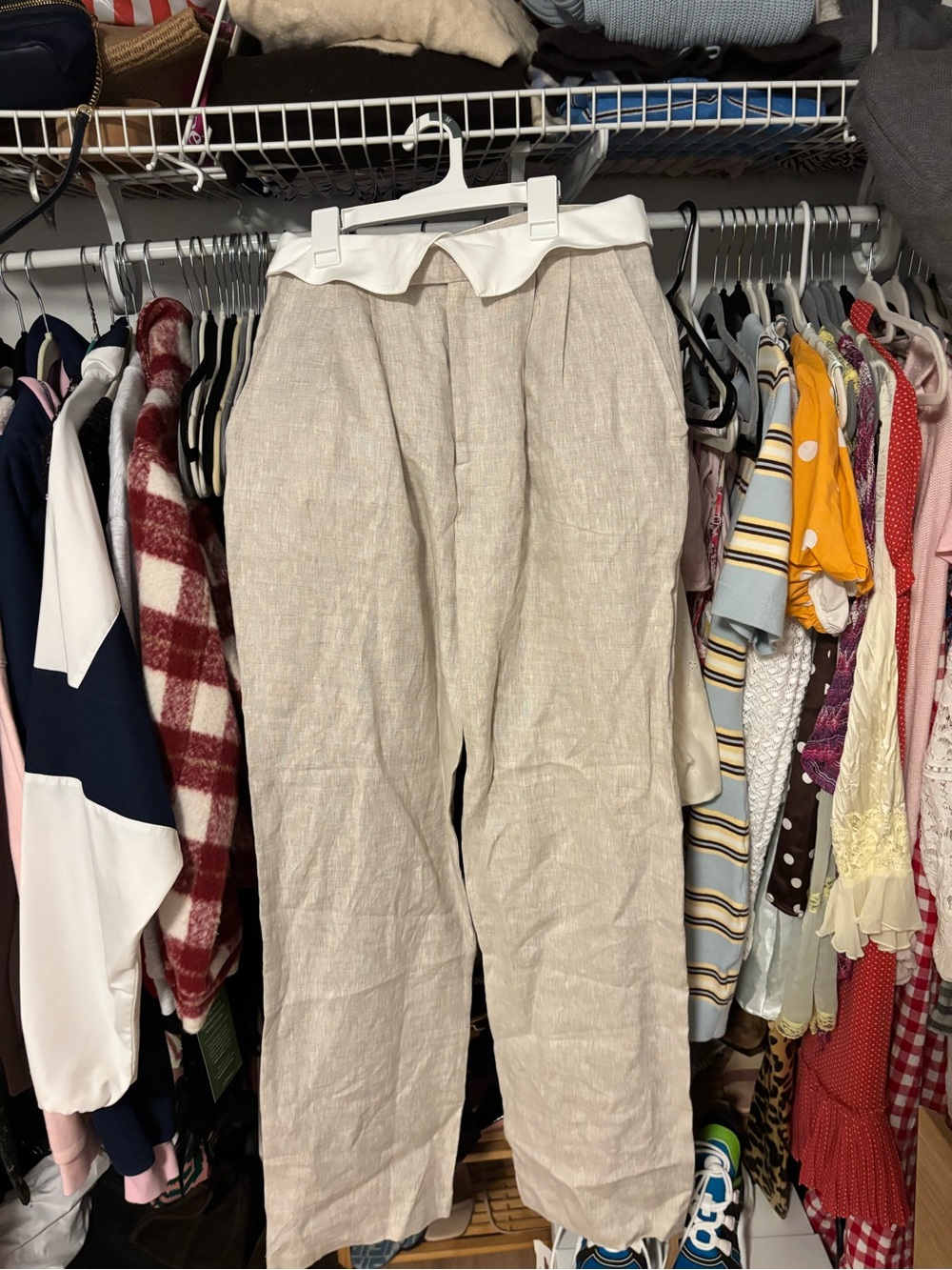 Reformation Stevie Linen Pants in Oat NWT